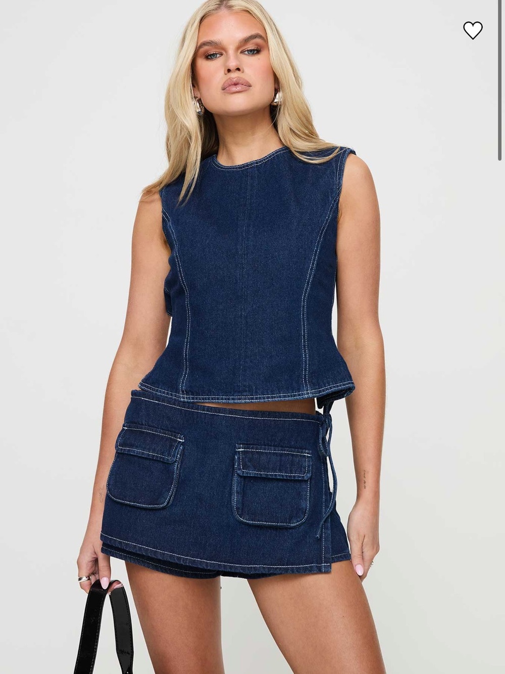 Lioness/Princess Polly Countryside Skort Blue Denim - Picture 2 of 4